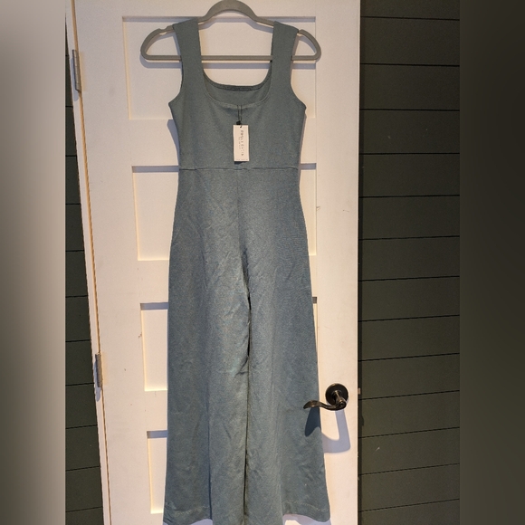 Ripley Rader Ponte Knit Tank Wide Leg Jumpsuit Cropped, 2/small, Sea Blue, NWT - Picture 4 of 6